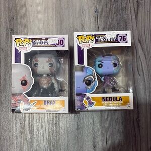 Funko Pop Guardians of the Galaxy Drax and Nebula Figures